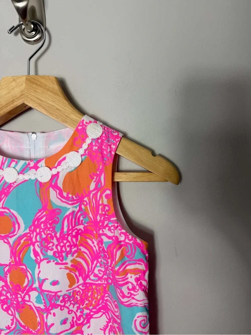 Lilly Pulitzer Girls Sleeveless Shift Dress Cotton Printed Pink Size 10
